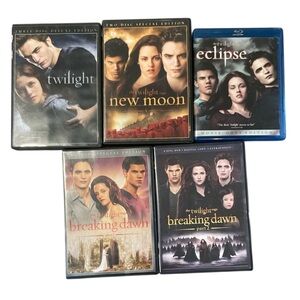 Twilight Saga DVD & Blu-ray Collection 5 Movies Breaking Dawn Eclipse New Moon